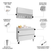 Armário De Cozinha Com Nichos Cp01 Com Tampo 100cm M24 Branco - Mpozenato - 3