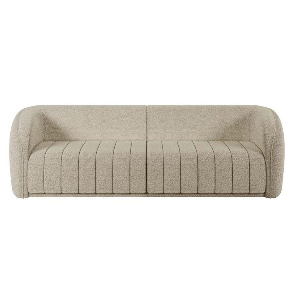 Sofá Decorativo 4 Lugares 332cm E Poltrona Meris M22 Boucle Bege - Mpozenato - 6