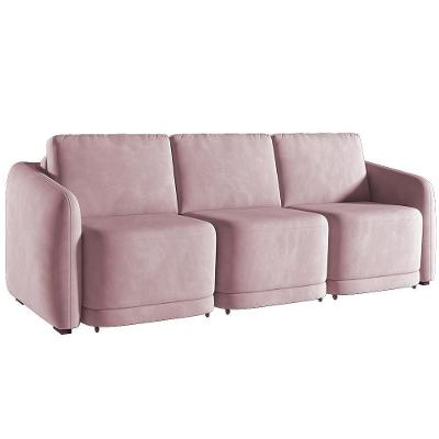 Sofá Cama Casal Para Sala 246cm Polska K04 Veludo Rosê - Mpozenato