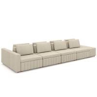 Sofá Ilha E Puff Sala Living 465cm Siesta M22 Linho Areia - Mpozenato - 1