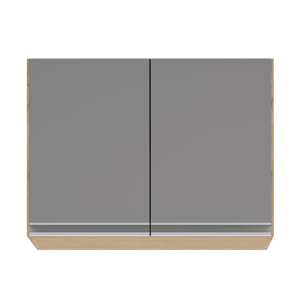 Armário De Cozinha Modulado De Canto 7 Peças Cp19 Balcão Sem Tampo Castanho/cinza - Lumil - 9