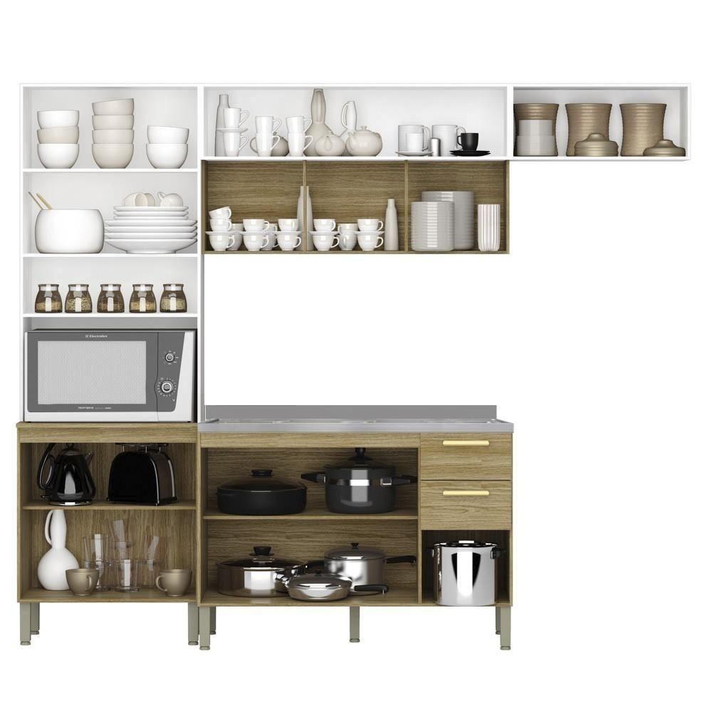 Armário De Cozinha 5 Peças Urban02 Balcão Com Pia 120cm K02 Freijó/supremo - Mpozenato - 3