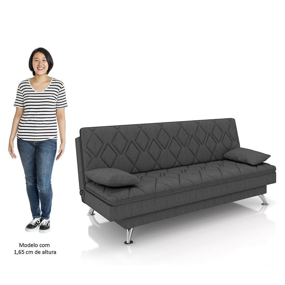 Sofá Cama Para Sala De Estar Quarto 193cm Bela M22 Linho Grafite - Mpozenato - 5