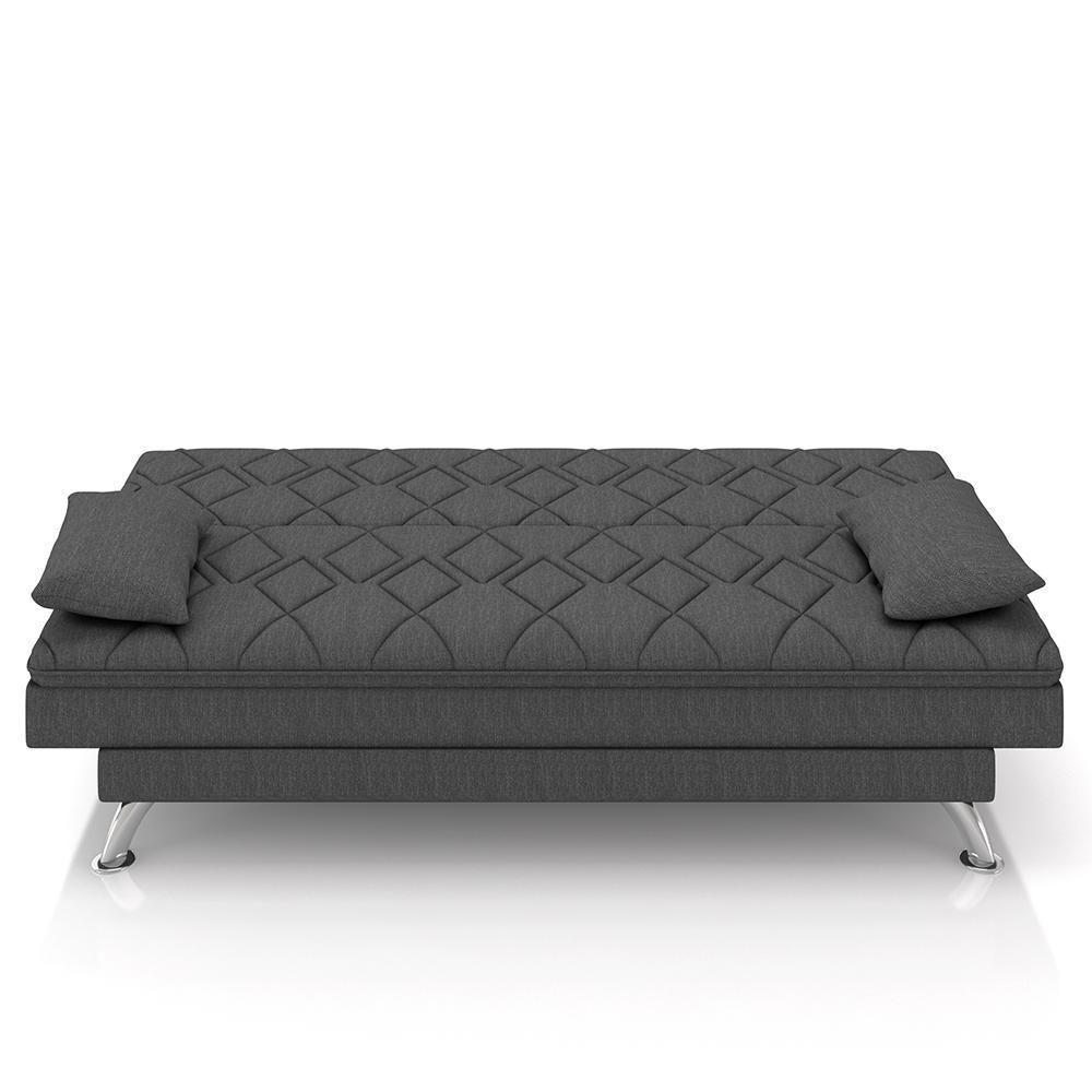 Sofá Cama Para Sala De Estar Quarto 193cm Bela M22 Linho Grafite - Mpozenato - 8