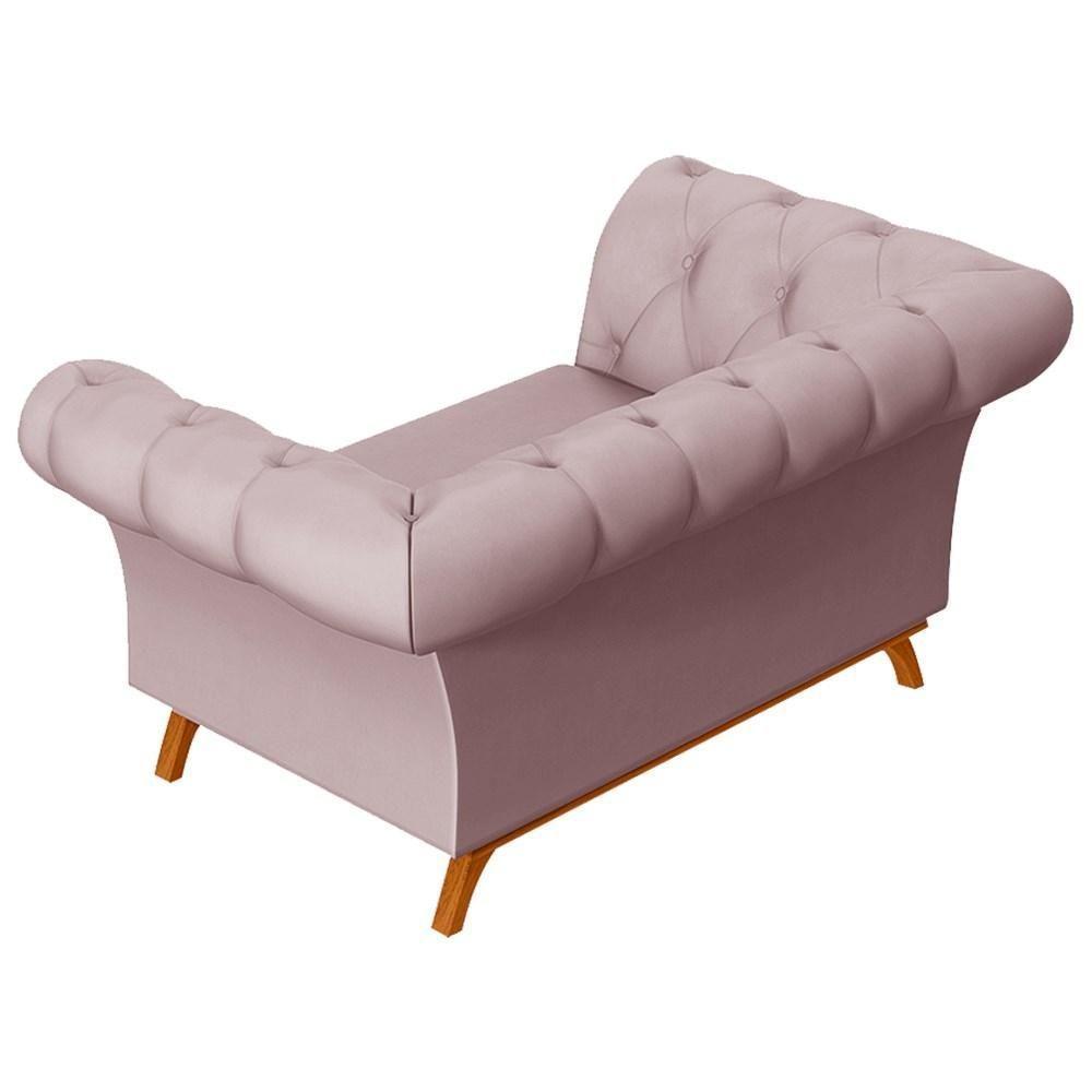 Sofá 150cm 2 Lugares Base Madeira Império C-305 Veludo Rosê - Domi - 5