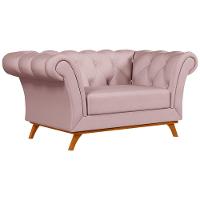 Sofá 150cm 2 Lugares Base Madeira Império C-305 Veludo Rosê - Domi - 1