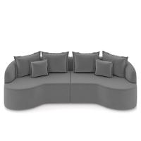 Sofá 4 Lugares 290cm Orgânico Quito K04 Veludo Cinza - Mpozenato - 5