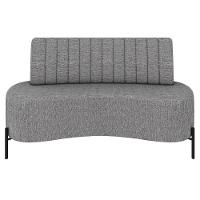 Sofá 2 Lugares 135cm Pés Aço Preto Tamar K04 Linho Cinza - Mpozenato - 5