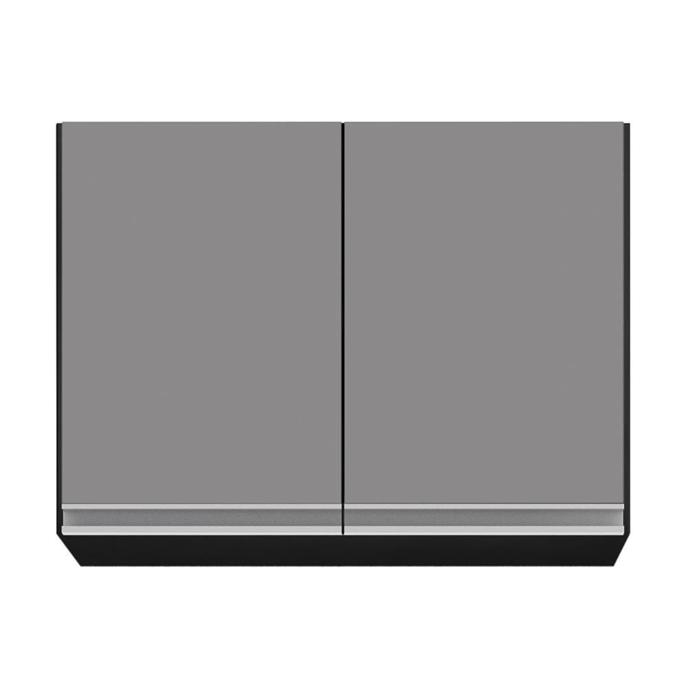 Armário De Cozinha Modulado De Canto 7 Peças Cp19 Balcão Sem Tampo Preto/cinza - Lumil - 9