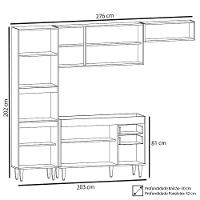 Armário De Cozinha Modulada 4 Peças Cp10 Balcão Preto - Lumil