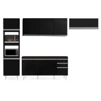 Armário De Cozinha Modulada 4 Peças Cp10 Balcão Preto - Lumil - 6
