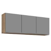 Armário De Cozinha Modulado De Canto 6 Peças Cp33 Com Pia Inox Castanho/cinza - Lumil - 3