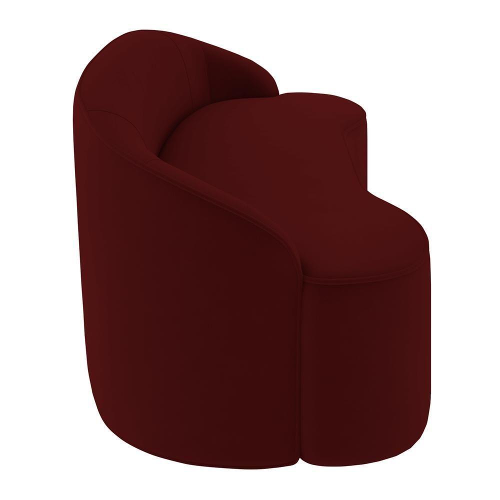 Sofá 5 Lugares Para Sala De Estar Living 300cm Theo D06 Veludo Bordô - Mpozenato - 5