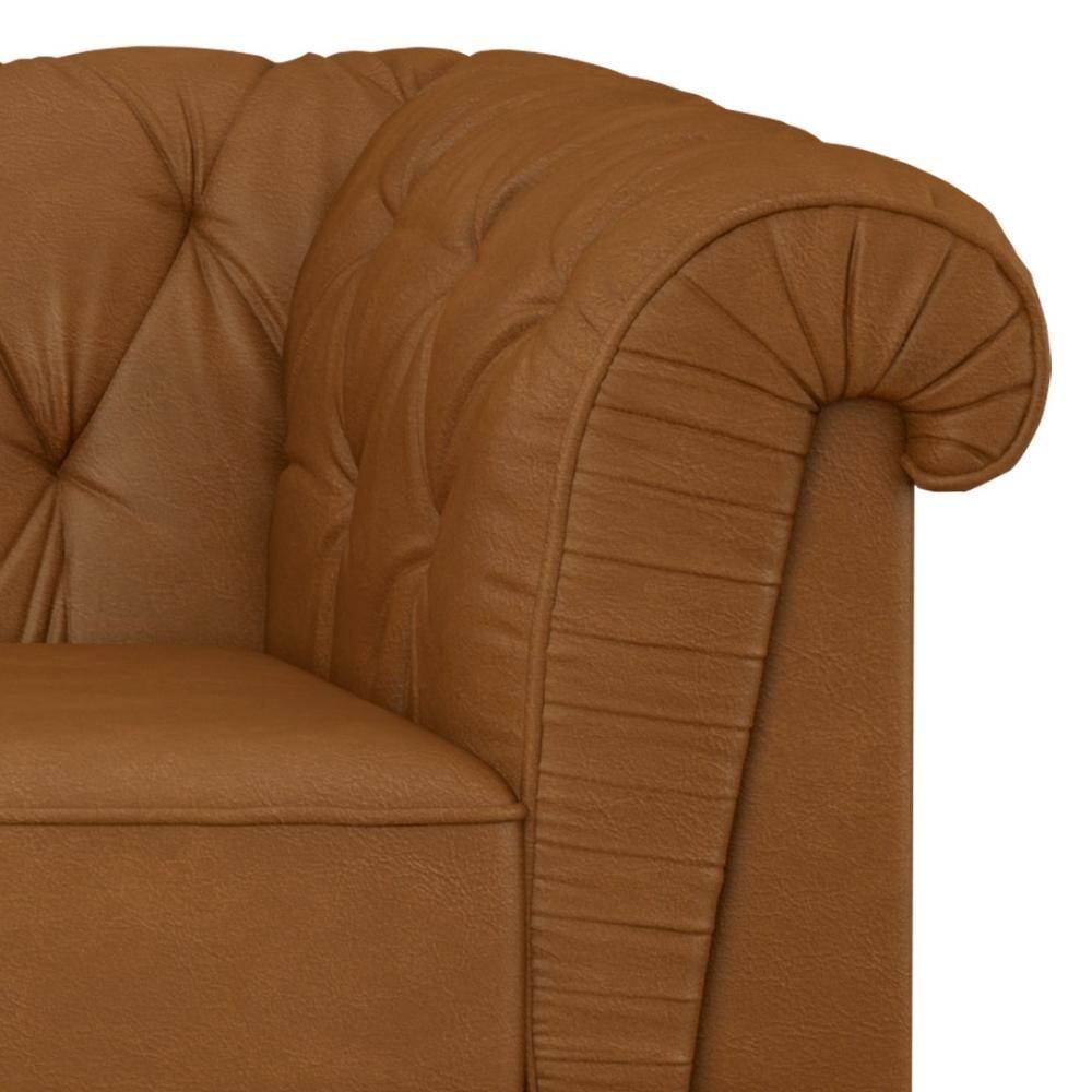 Sofá 3 Lugares Sala De Estar 220cm Otto M22 Sintético Marrom - Mpozenato - 6