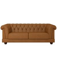 Sofá 3 Lugares Sala De Estar 220cm Otto M22 Sintético Marrom - Mpozenato - 1