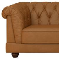 Sofá 3 Lugares Sala De Estar 220cm Otto M22 Sintético Marrom - Mpozenato - 5