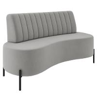 Sofá 2 Lugares 135cm Pés Aço Preto Tamar K04 Veludo Cinza - Mpozenato - 1