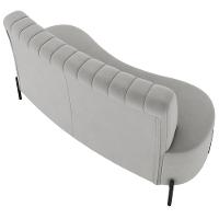 Sofá 2 Lugares 135cm Pés Aço Preto Tamar K04 Veludo Cinza - Mpozenato - 2