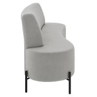 Sofá 2 Lugares 135cm Pés Aço Preto Tamar K04 Veludo Cinza - Mpozenato - 3