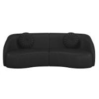 Sofá Decorativo Com Almofadas 3 Lugares 288cm Tressê Zion M22 Sintético Preto - Mpozenato - 5