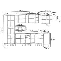 Armário De Cozinha Modulada De Canto 8 Peças Cp03 Balcão Com Pia Inox Branco - Lumil