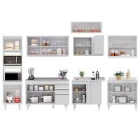 Armário De Cozinha Modulada De Canto 8 Peças Cp03 Balcão Com Pia Inox Branco - Lumil - 5