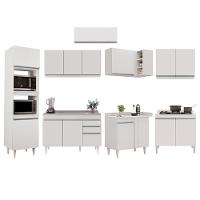 Armário De Cozinha Modulada De Canto 8 Peças Cp03 Balcão Com Pia Inox Branco - Lumil - 6