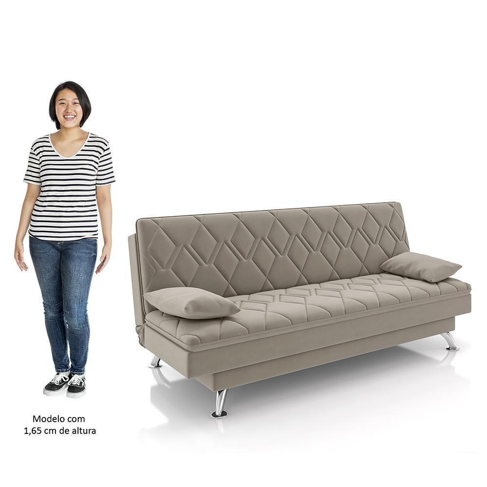 Sofá Cama Para Sala De Estar Quarto 193cm Bela M22 Suede Bege - Mpozenato - 5