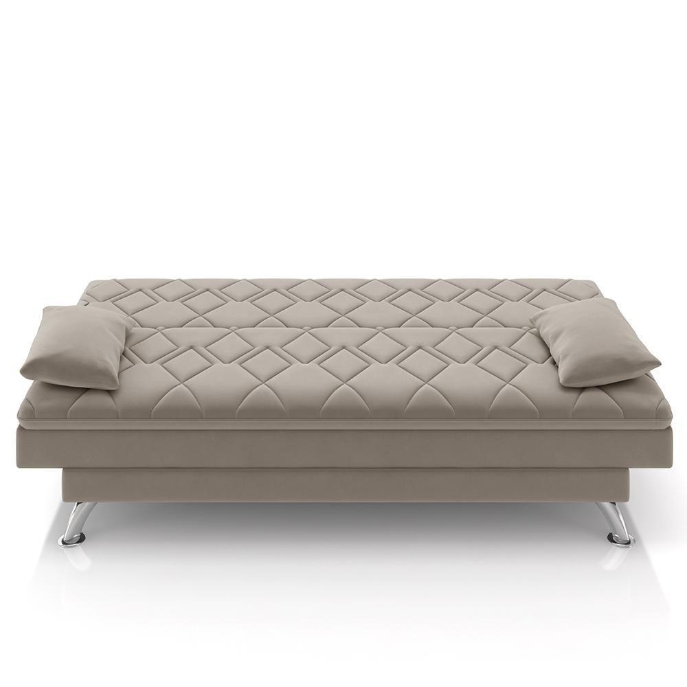 Sofá Cama Para Sala De Estar Quarto 193cm Bela M22 Suede Bege - Mpozenato - 8