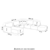 Sofá De Canto Chaise 5 Lugares 347cm Bristol M22 Linho Cru - Mpozenato