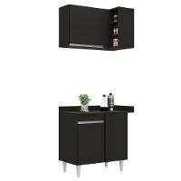 Armário De Cozinha Modulado De Canto Direito 4 Peças Cp40 Balcão Sem Tampo Preto - Lumil - 9