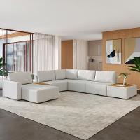 Sofá De Canto Chaise 5 Lugares 291cm Bristol M22 Linho Cru - Mpozenato - 2