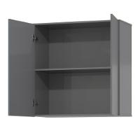 Armário De Cozinha Aéreo 2 Portas 67cm Italy Cinza - Ej Móveis - 5