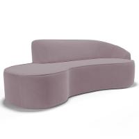 Sofá Living 3 Lugares 210cm Braço Direito Mozart D06 Veludo Rosê - Mpozenato - 1