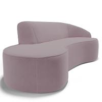 Sofá Living 3 Lugares 210cm Braço Direito Mozart D06 Veludo Rosê - Mpozenato - 2