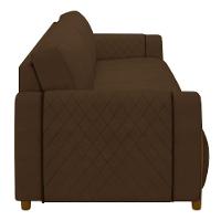 Sofá 3 Lugares 223cm Pés Madeira Amaranto M22 Veludo Marrom - Mpozenato - 5