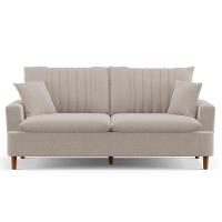 Sofá Living 3 Lugares 180cm Com Almofadas Veras D05 Boucle Bege - Mpozenato
