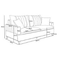 Sofá Living 3 Lugares 180cm Com Almofadas Veras D05 Boucle Bege - Mpozenato - 7