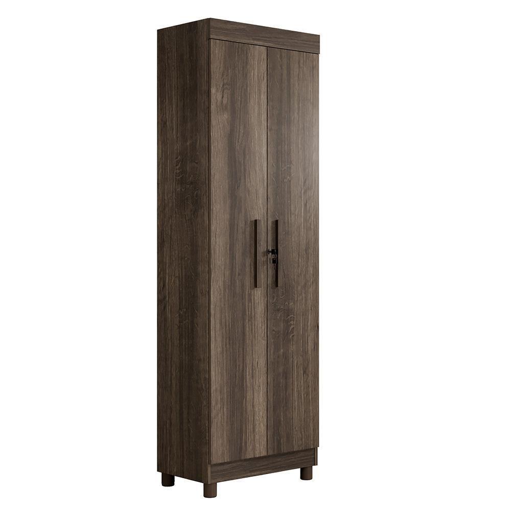 Armário Multiuso Roma 2 Portas 5 Prateleiras Com Chave Benetil Imbuia - 1