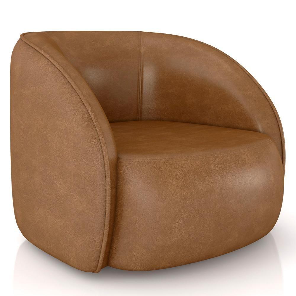 Sofá 3 Lugares Orgânico 288cm E Poltrona Zion M22 Sintético Caramelo - Mpozenato - 8