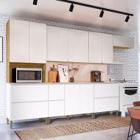 Armário De Cozinha Cp04 Com Tampo 120cm Minsk K02 Branco/soft - Mpozenato - 6