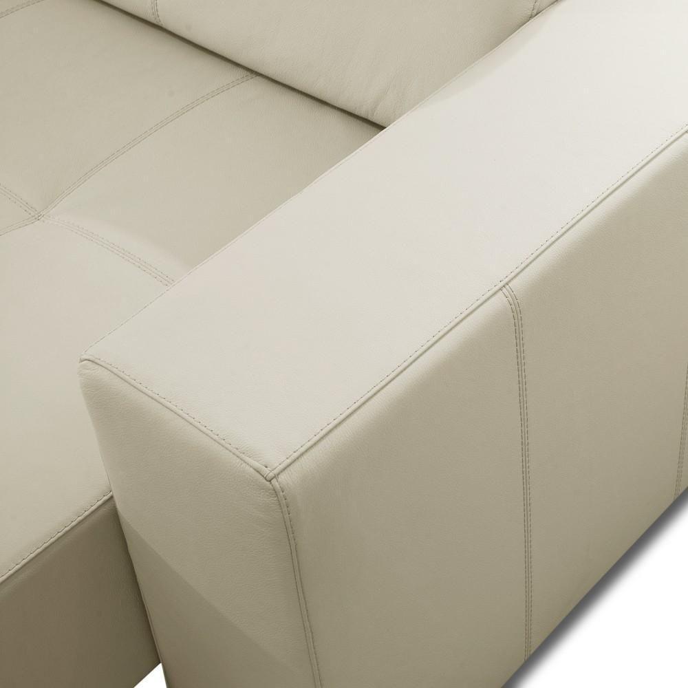 Sofá Retrátil Reclinável 4 Lugares 290cm Mare L08 Couro Off - Mpozenato - 9