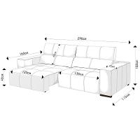 Sofá Retrátil Reclinável 4 Lugares 290cm Mare L08 Couro Off - Mpozenato