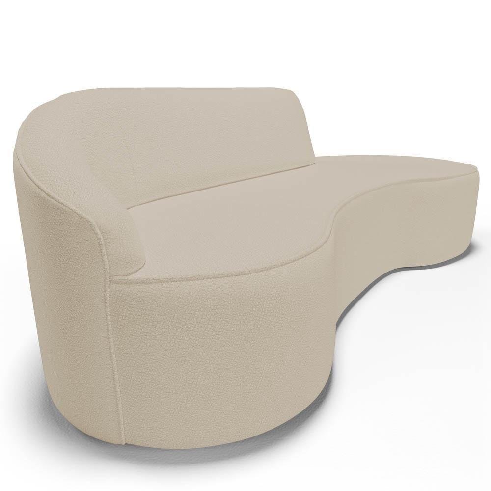 Sofá Living 3 Lugares 260cm Braço Esquerdo Mozart D06 Sintético Bege - Mpozenato - 6