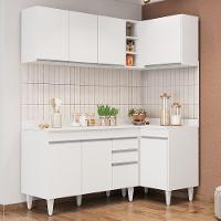 Armário De Cozinha Modulado De Canto Esquerdo 4 Peças Cp47 Balcão Com Tampo Branco - Lumil - 2