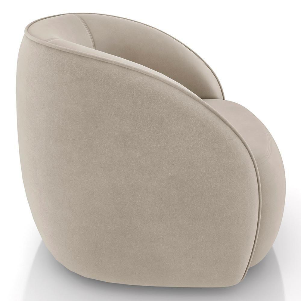 Sofá 4 Lugares Orgânico 318cm E Poltrona Zion M22 Veludo Bege - Mpozenato - 10