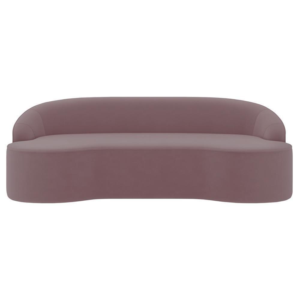 Sofá 5 Lugares Para Sala De Estar Living 280cm Theo D06 Veludo Rosa - Mpozenato - 3