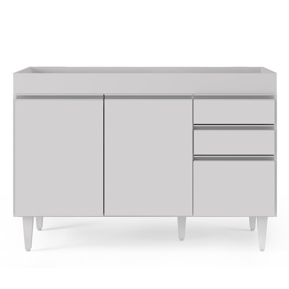 Armário De Cozinha Modulado De Canto 6 Peças Cp28 Balcão Sem Tampo Branco - Lumil - 2