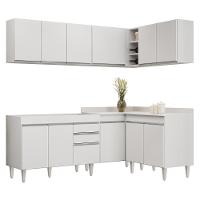 Armário De Cozinha Modulado De Canto 6 Peças Cp28 Balcão Sem Tampo Branco - Lumil - 1