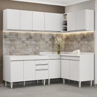 Armário De Cozinha Modulado De Canto 6 Peças Cp28 Balcão Sem Tampo Branco - Lumil - 6